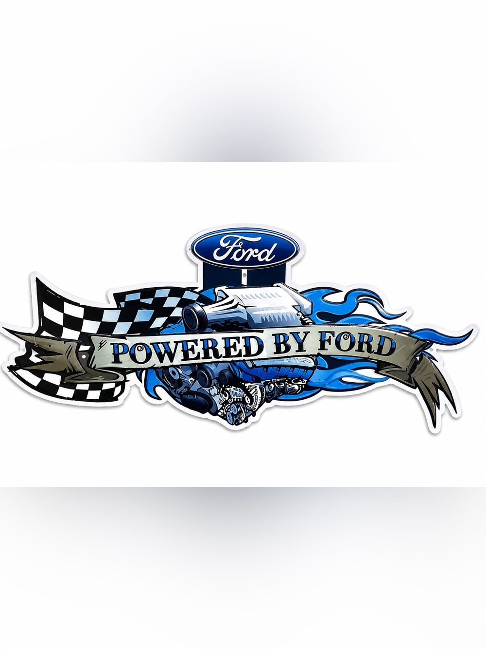 NEW Powered By Ford Metal Sign
